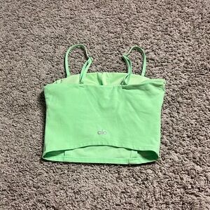 Alo bright green convertible cropped tank/tube top size XS